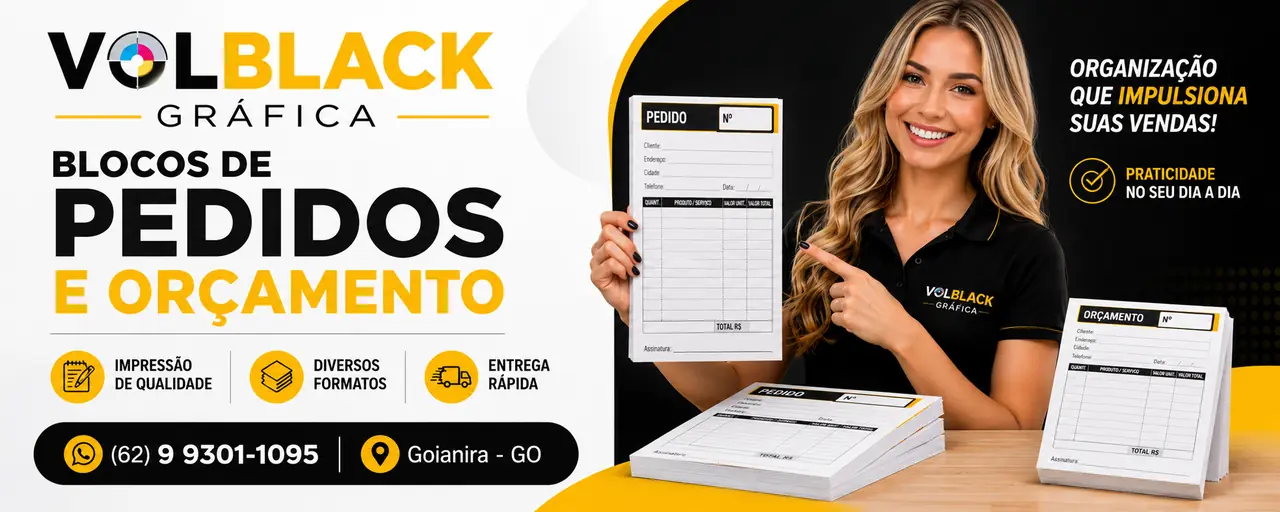 Blocos de pedidos e orcamento para organizar vendas