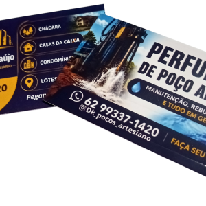 Cartões de visita coloridos frente e verso