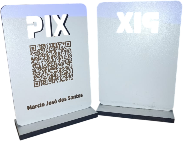 Placa Pix personalizada em MDF com QR Code