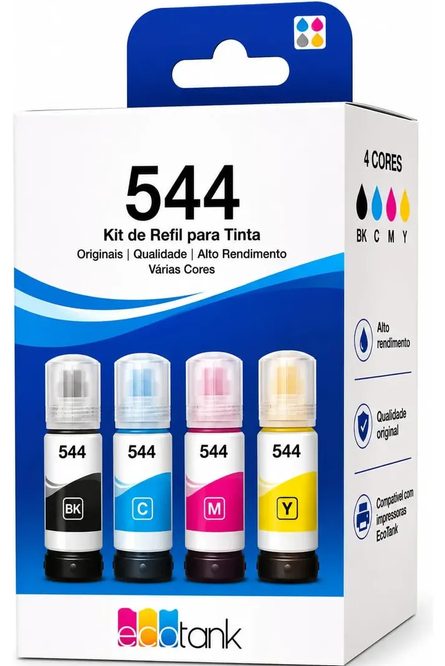 Kit de tintas Epson 544 preto ciano magenta e amarelo
