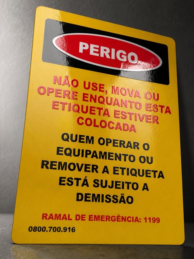 Etiqueta de Sinalização 10x15cm Couchê 300g com BOPP e Verniz Localizado - Milheiro