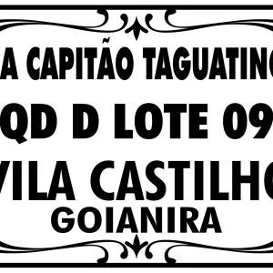 Placa de Endereço 20x30 cm