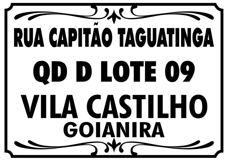 Placa de endereço personalizada 20x30 cm