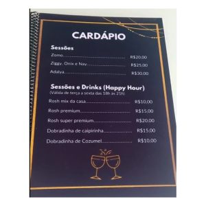 Cardápio personalizado plastificado ou em PVC