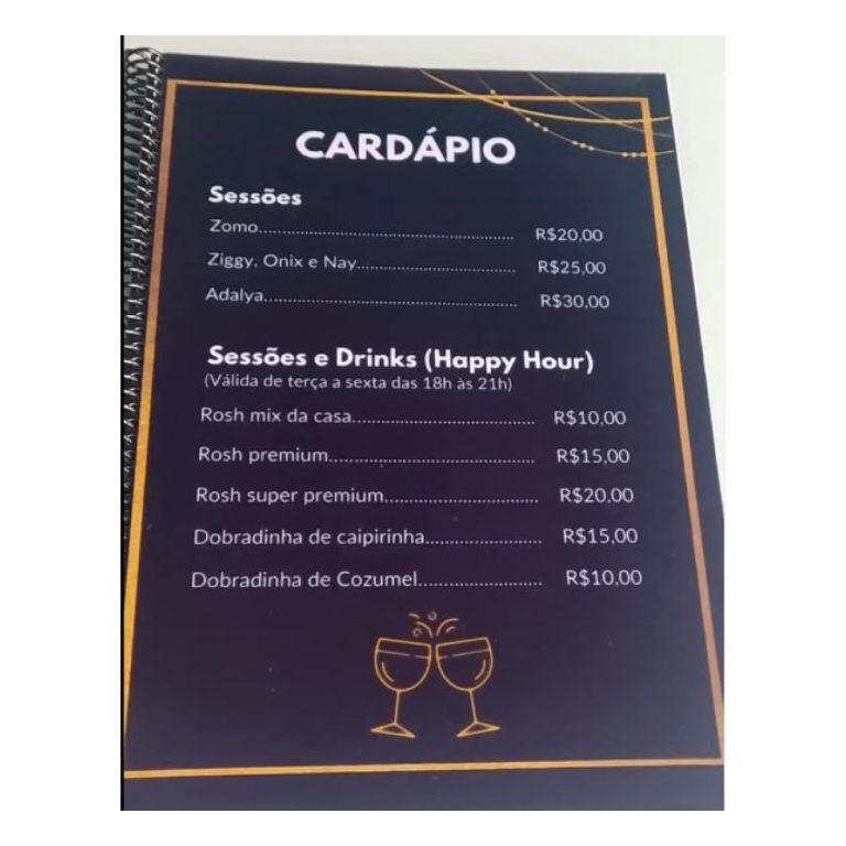 Cardápio personalizado plastificado ou em PVC